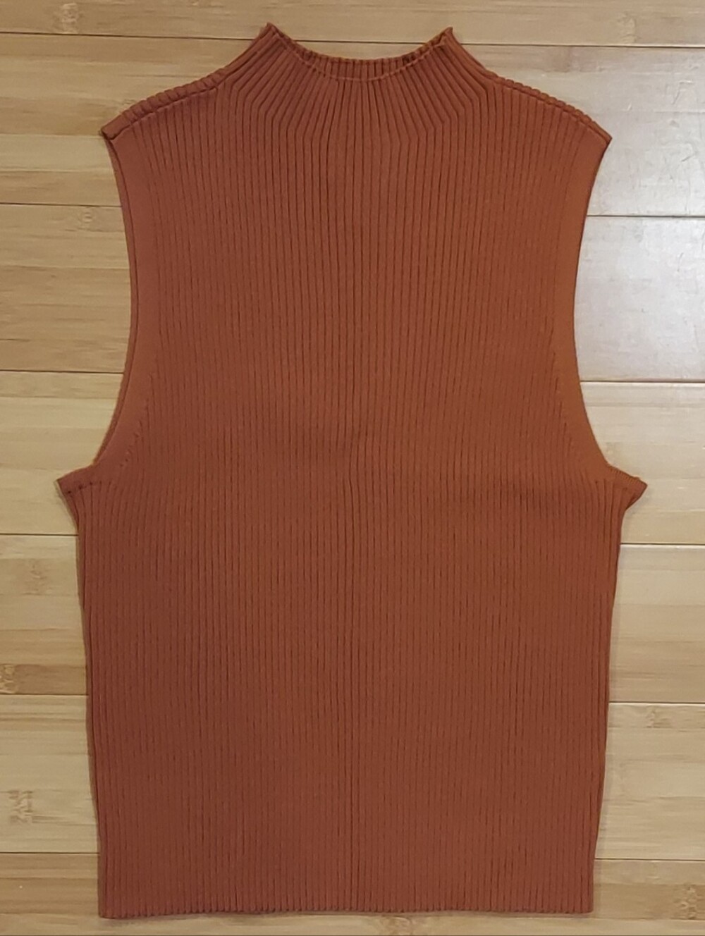 Worthington Sleeveless Mock Neck Turtleneck Orange/Rust Petite Medium